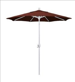 Brown 7.5 California Umbrella with white pole