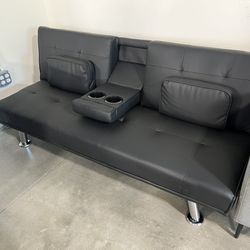 Black Leather Sofa - Furniture SALE🔥