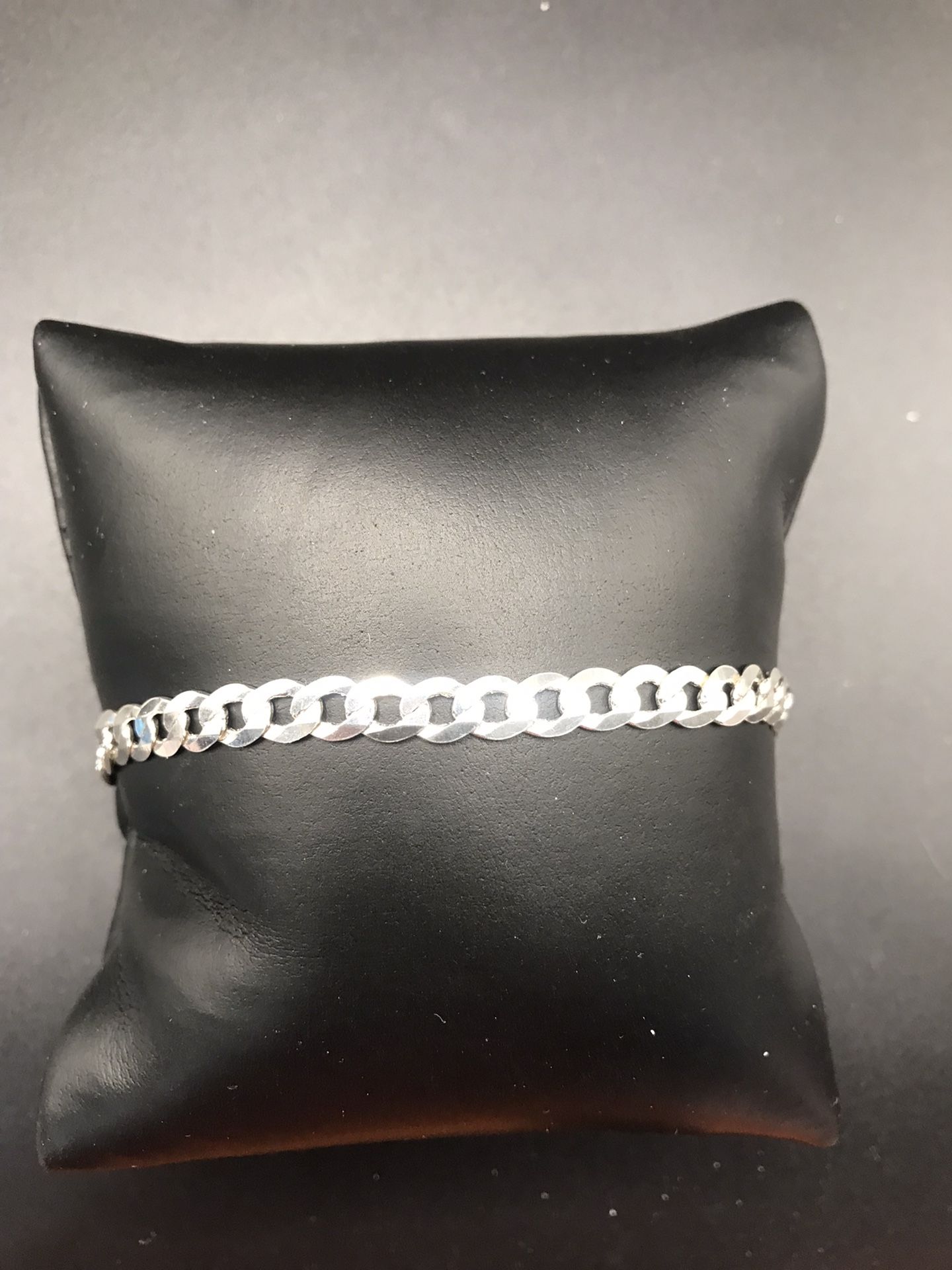 925 Sterling Silver Cuban Link Chain Men’s Bracelet 