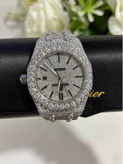 Ap watch moissanite diamonds Audemars Piguet wristwatch