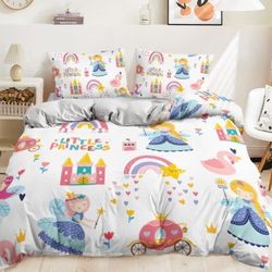 👸 Princess  With Castle Twin Bed Sheet/Duvet Different Designs For Boys/Girls,Baby PlayMat