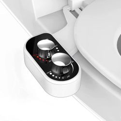 Bidet Attachment for Toilet Warm Water, Ultra-Slim Bidet Attachment Hot and Cold, Non-Electric Adjustable Pressure Self Cleaning Sprayer Nozzle Contro