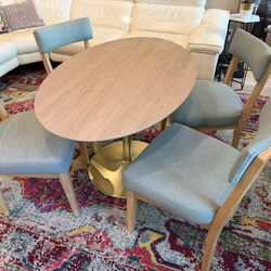 World Market Upholstered Dining Chairs – Set of 4 — Sage Green Natural Wood Orig $800📍Chandler