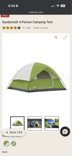 3-person Coleman Sundome tent