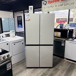 🔥SAMSUNG FLEX BESPOKE 29 CUBIC FT. WHITE GLASS REFRIGERATOR 🔥