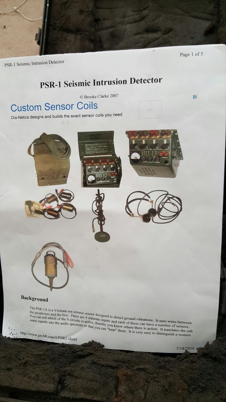 PSR-1 SEISMIC INTRUSION DETECTOR FROM THE VIETNAM ERA