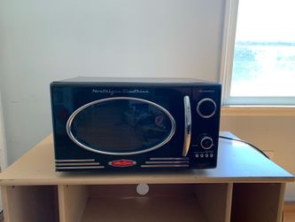 Black retro microwave