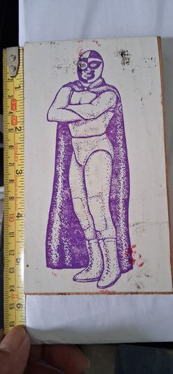 Vintage Lucha Libre rubber stamp
