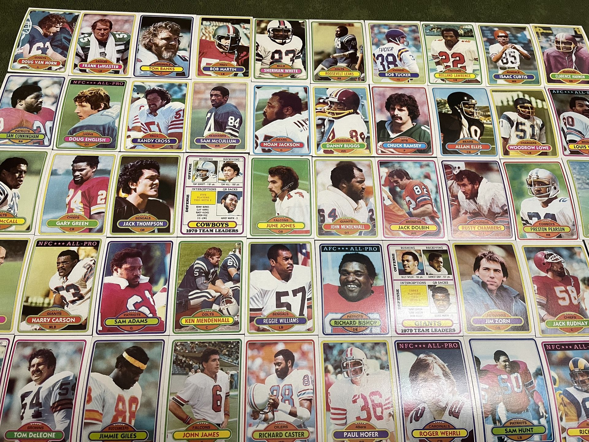 Lot of 50 1980 topps football cards #11