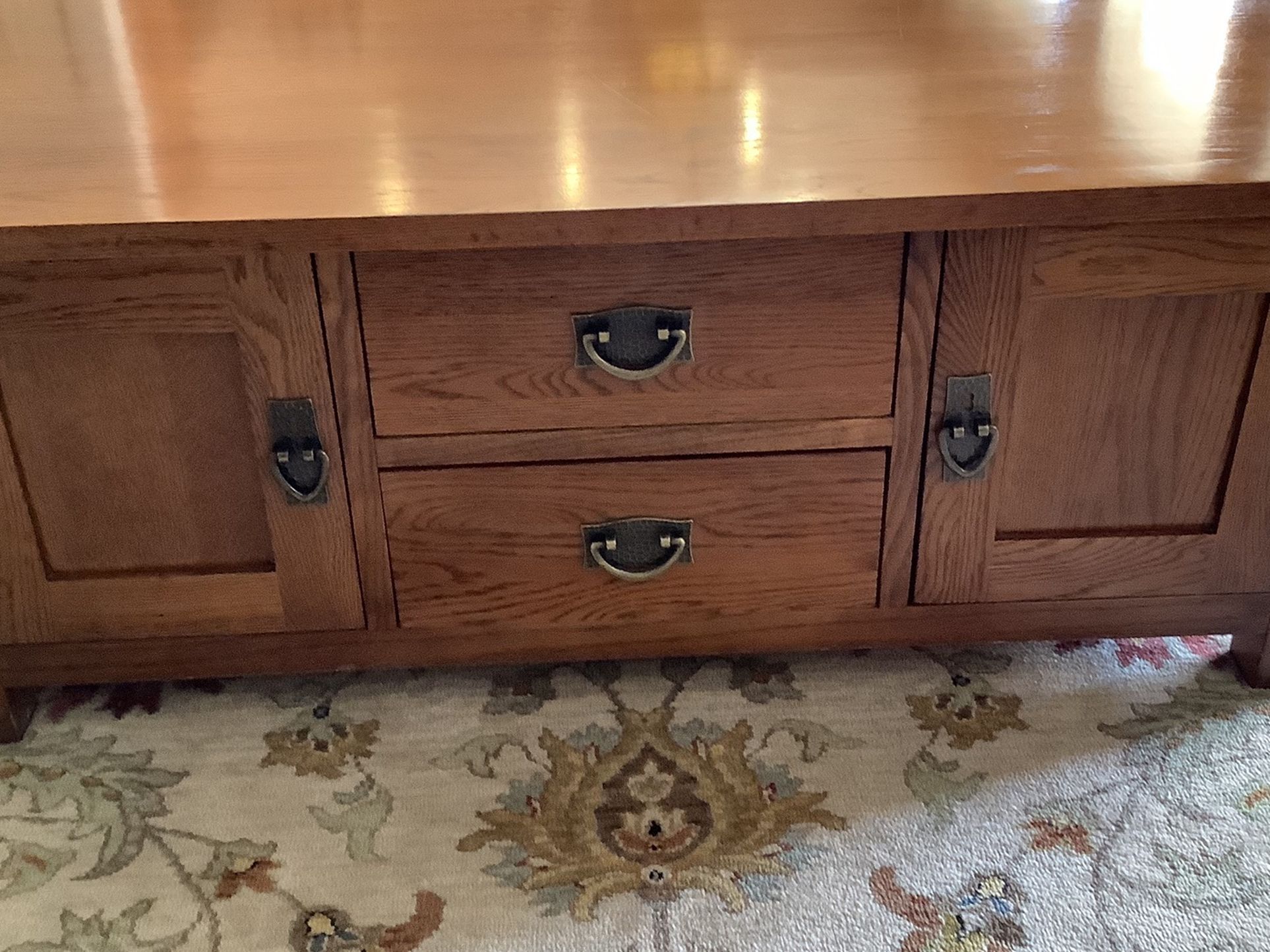 Kincaid Mission Style Coffee Table 36x52x20 Inches Medium Oak Finish