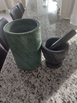 Green Marble Mortar and Pestle Set