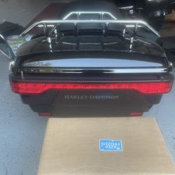 Harley Davidson Tour-Pak luggage carrier with passenger backrest