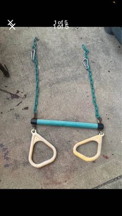 Playground stuff, trapeze, disk swing, climbing pegs $25 all