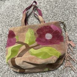 Coach Poppies for Peace Bag XL Tote Bag Limited Edition Suede Leather RARE