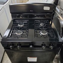Black Apartment Size 30" Wide Gas Stove Range Estufa Amana 
