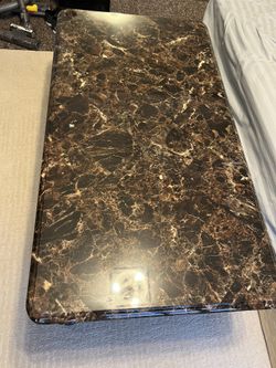 Used Coffee Table Marble Design Brown 