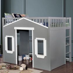 Grey house loft bed