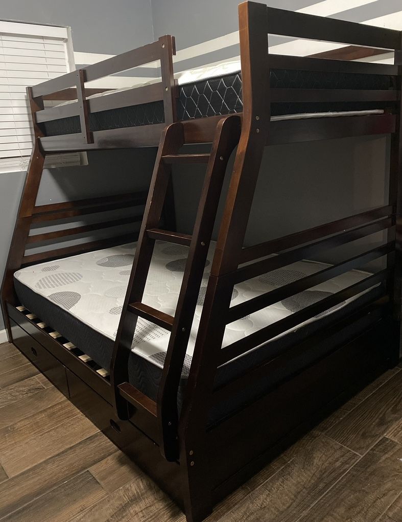 Twin Over Full Bunk bed Drawers W/ Mattresses 👉$500 All👈