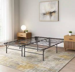 Two piece metal king platform frame / brand new