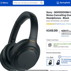 Sony - WH1000XM4 Wireless Noise-Cancelling Over-the-Ear Headphones 