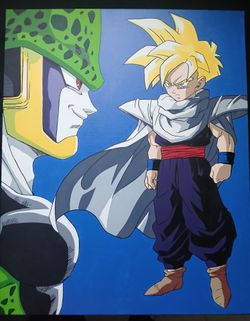 Gohan and Cell 24×36 inch  painting