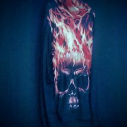 FLAMES & SKULL STYLE HOODIE  
