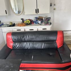 Red And Black Low Couch 