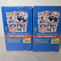 1991 NFL Pro Set Football Trading Card Vintage Wax Pack Box 