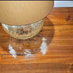 Stained Wood And Metal Table