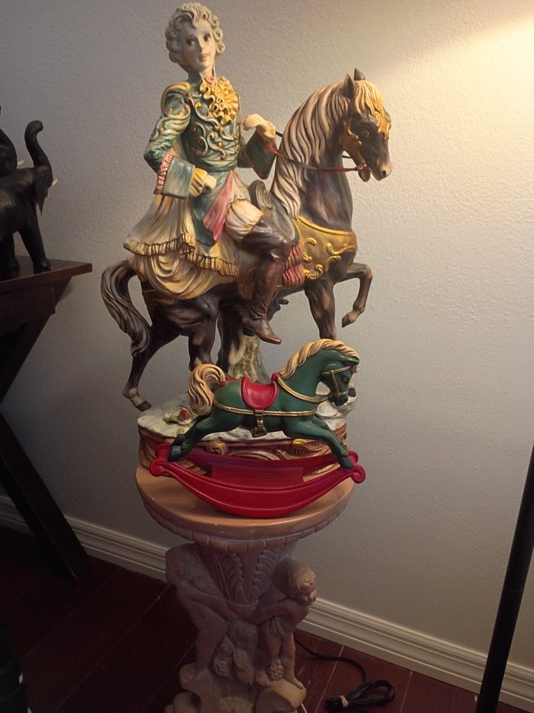 Pair Of Vtg Vintage Ceramic Horse Statues