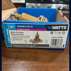 3/4 IN Lead Free Water Pressure Reducing Valve, Double Union