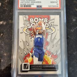 2022-23 Panini Donruss Bomb Squad Anthony Edwards #1 PSA 10 GEM MT