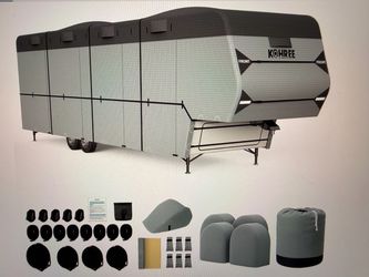Brand new 5th Wheel RV Cover 31-34 FT, 10 Enlarged Vents, 17 Windproof Straps