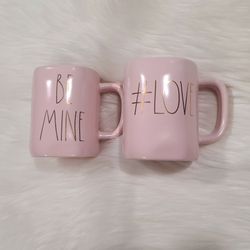 Rae Dunn mugs set of 2 pink blush