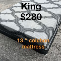 King Bed 13” Mattress And Box Spring