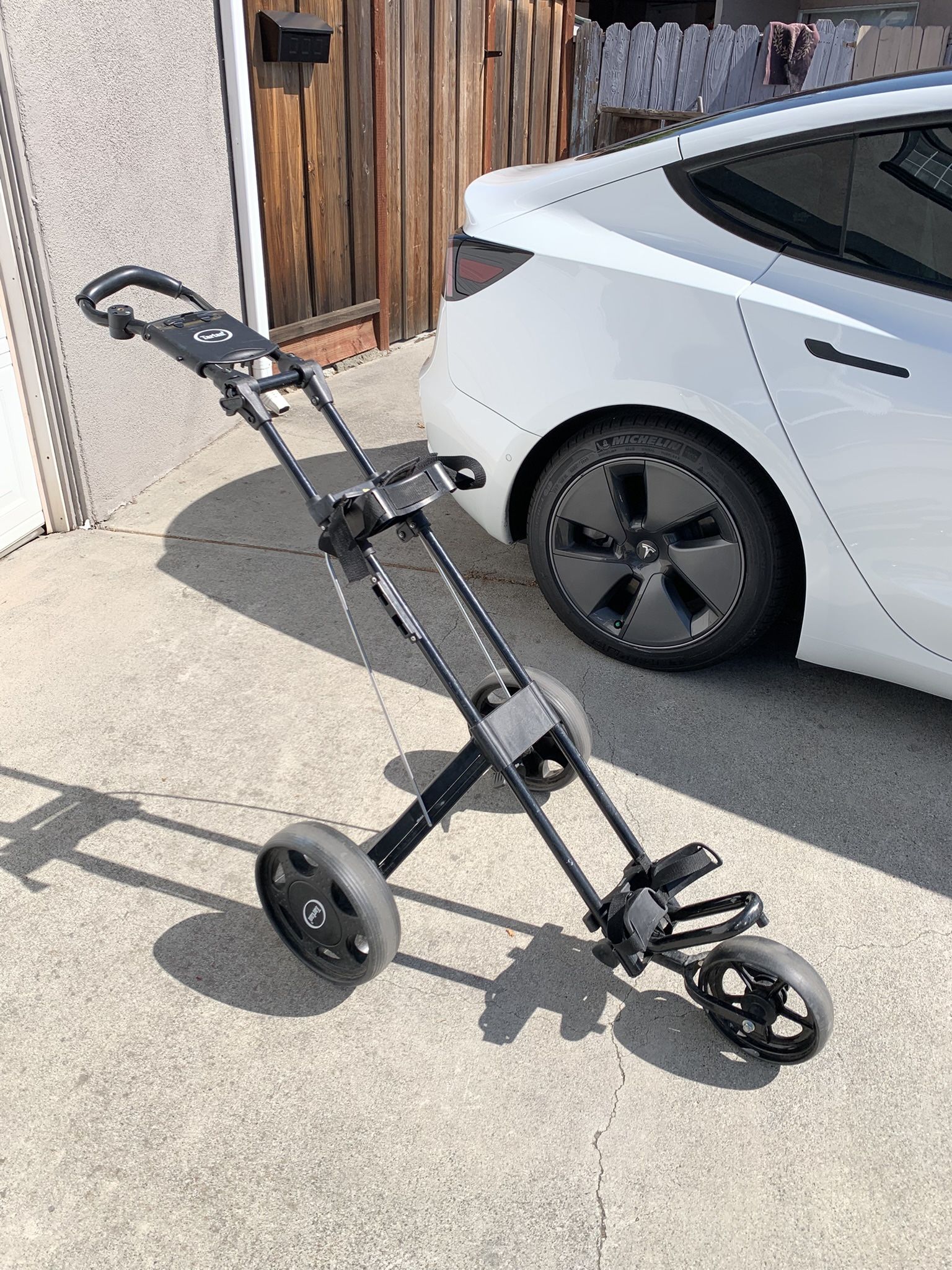 Tartan Golf Push Cart 3-Wheeler Light Weight