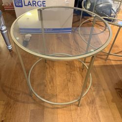 Modern Glass Coffee Table & End Table Set – Gold Metal Frame