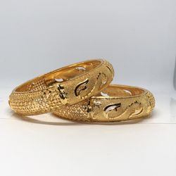 22k Gold Plated Bangles Size  2-6 2-8 Available 