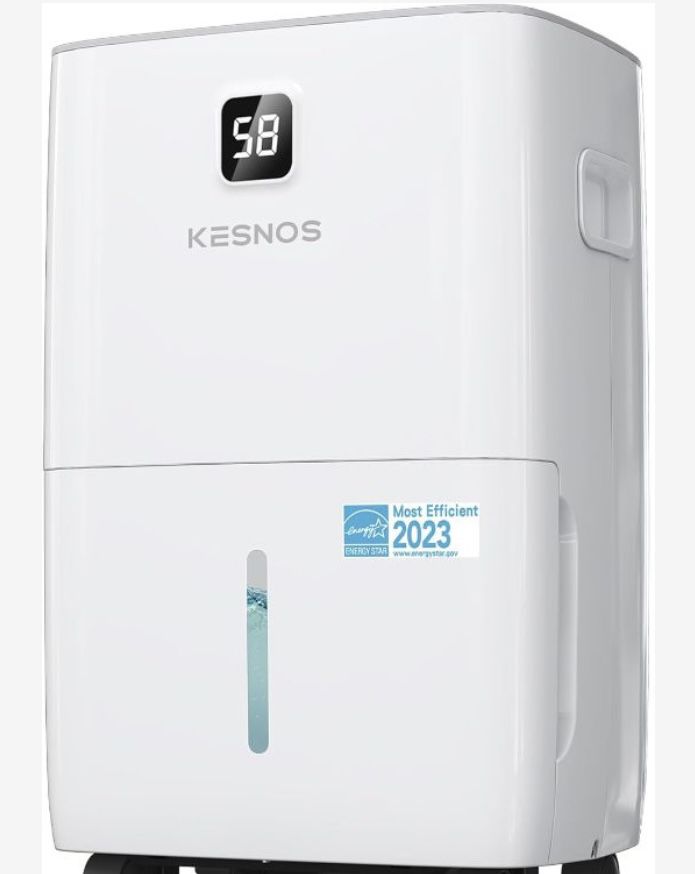 Kesnos 120 Pints Home Dehumidifier Most Efficient 2023 Energy Star For Space Up To 6500 Sq. Ft - Dehumidifier With Drain Hose For Basement, Bathroom -
