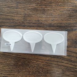 Crate & Barrel Home Porcelain Reusable Cheese Markers 6-Pc Set White 