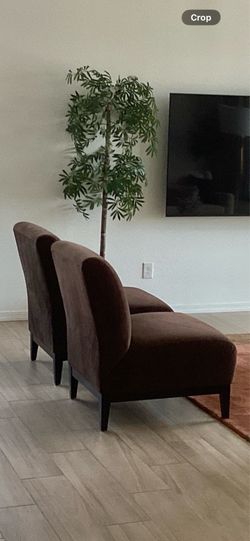 Brown Microfiber Slipper Chair