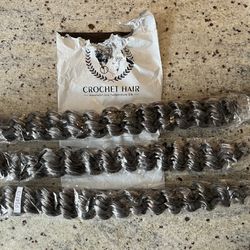 💫 QUEENTAS 3-Pack Gogo Girl Crochet Hair Extensions – Grey (18”) 💫