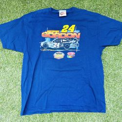 Nascar Jeff Gordon Shirt Mens XL 2-Sided Graphic Racing 24 Y2K Navy Blue
