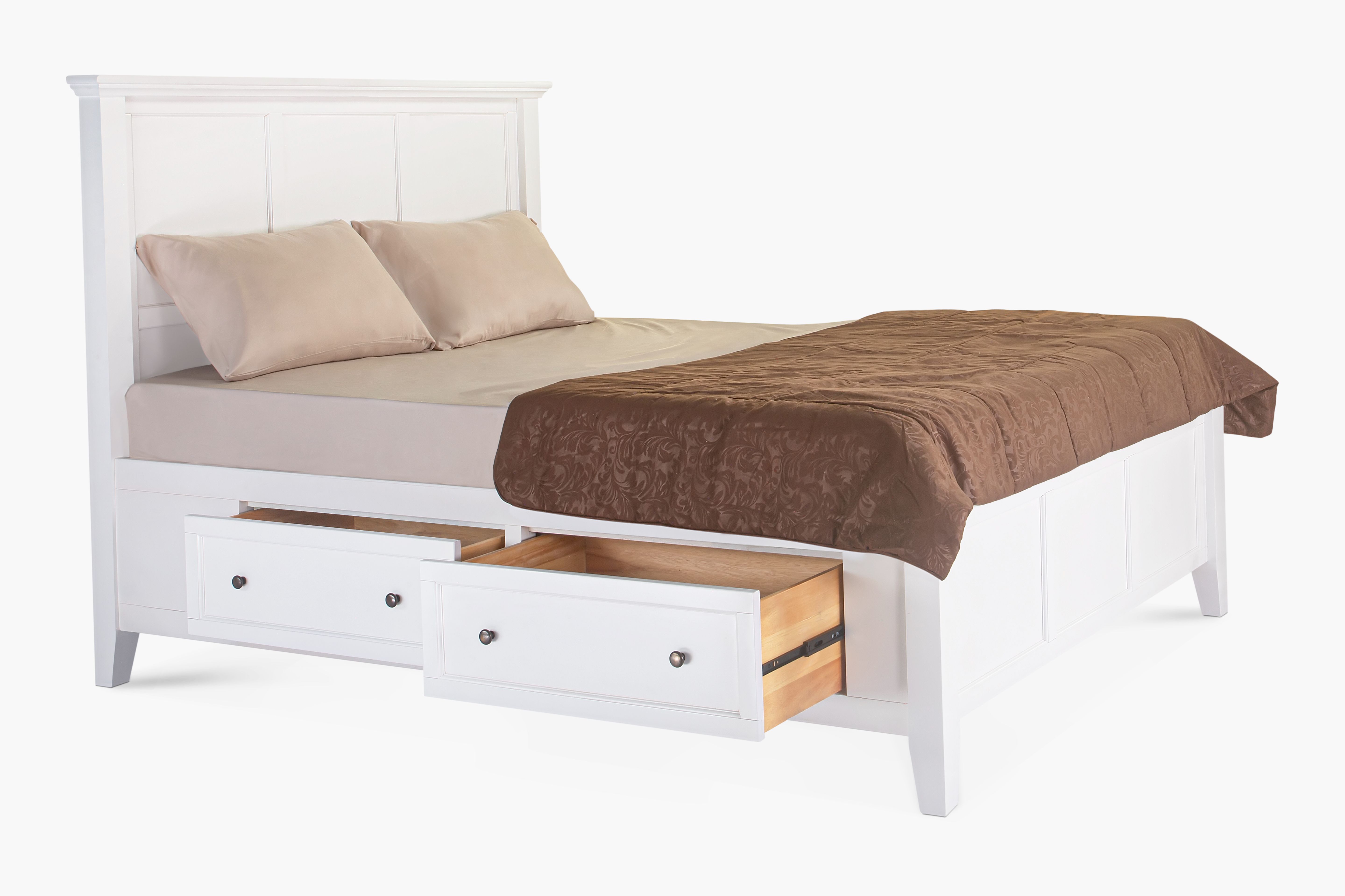 New Traditions California King Storage Bed - White
