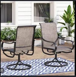 Patio Swivel Chairs Set of 2