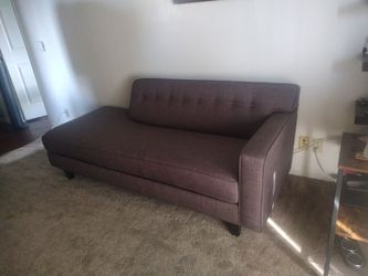 Gray Tufted Chaise Lounge Sofa