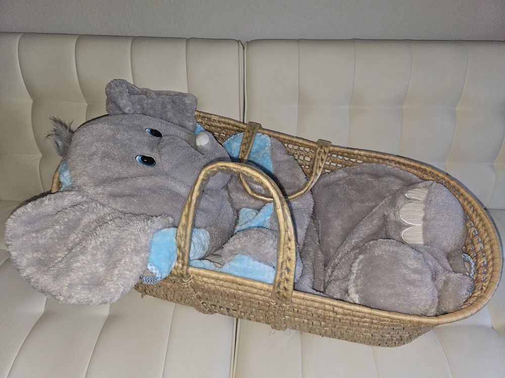 Baby Wicker Moses Basket, Natural Look Baby Basket - Baby Carrier 