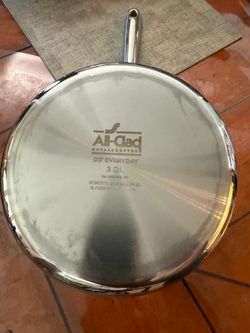 All clad d3 3 quart sauce pan pot stainless steel