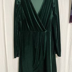 Dark Green Suede Dress