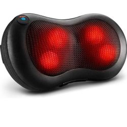 Neck and Back Massager Pillow, Electric Shiatsu Massagers with Heat, 3D Deep Tissue for Upper Lower Back Muscle Pain Relief,